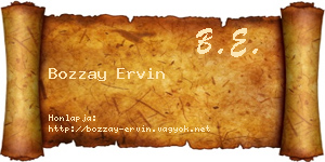 Bozzay Ervin névjegykártya