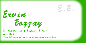 ervin bozzay business card